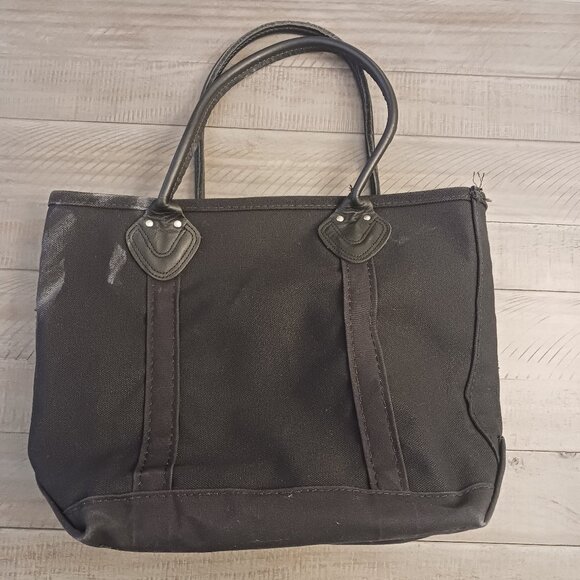 L.L. Bean Canvas Boat and Tote - leather handle rare combination made in USA - Picture 2 of 7